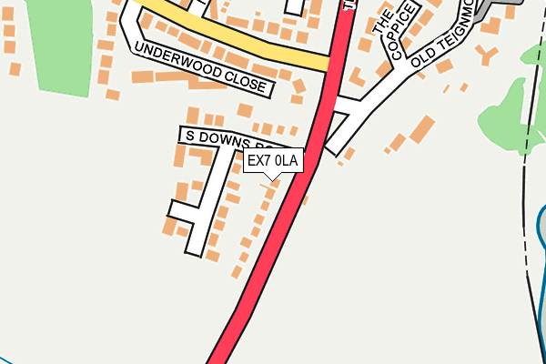 EX7 0LA map - OS OpenMap – Local (Ordnance Survey)