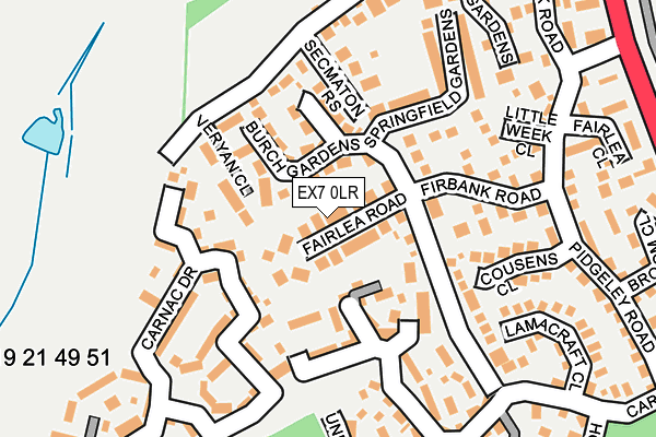 EX7 0LR map - OS OpenMap – Local (Ordnance Survey)