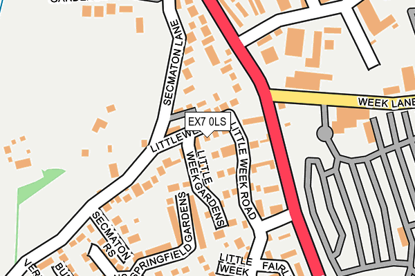 EX7 0LS map - OS OpenMap – Local (Ordnance Survey)
