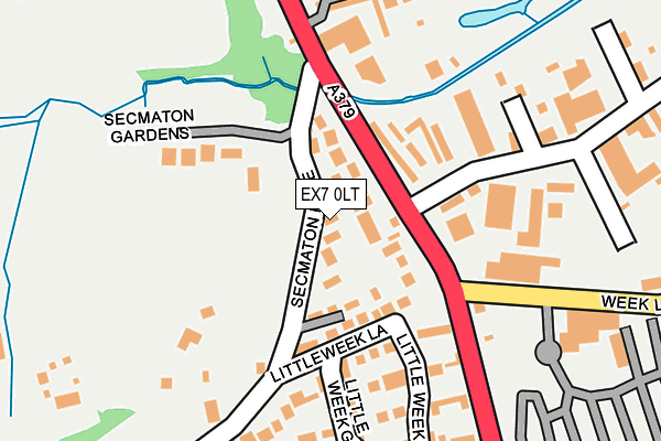 EX7 0LT map - OS OpenMap – Local (Ordnance Survey)