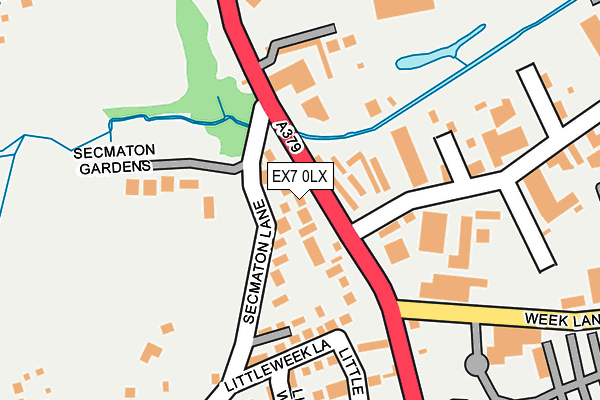 EX7 0LX map - OS OpenMap – Local (Ordnance Survey)