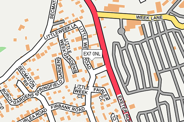 EX7 0NL map - OS OpenMap – Local (Ordnance Survey)