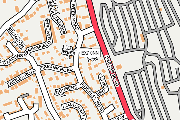 EX7 0NN map - OS OpenMap – Local (Ordnance Survey)