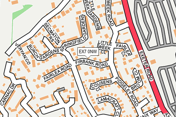 EX7 0NW map - OS OpenMap – Local (Ordnance Survey)