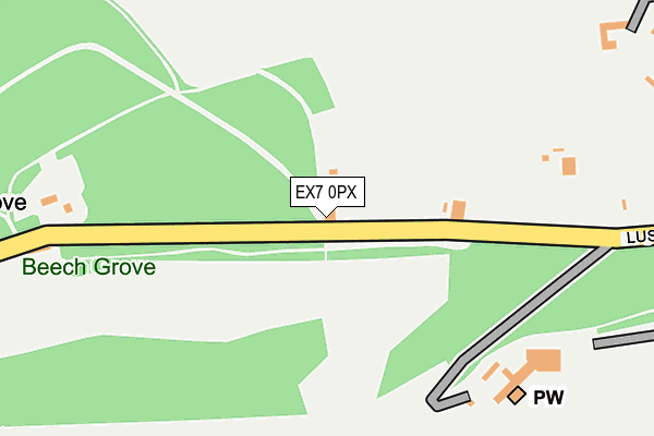 EX7 0PX map - OS OpenMap – Local (Ordnance Survey)