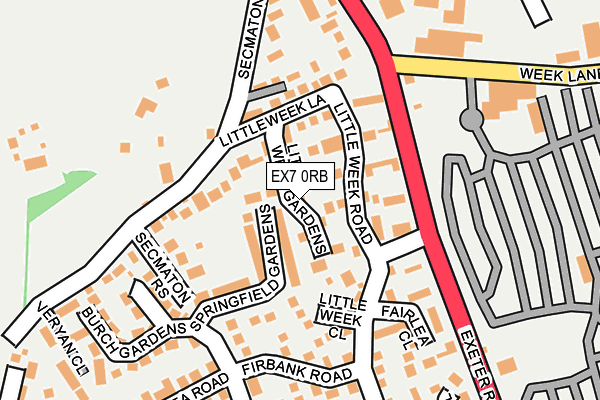 EX7 0RB map - OS OpenMap – Local (Ordnance Survey)