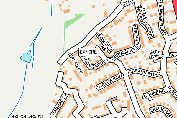 EX7 0RE map - OS OpenMap – Local (Ordnance Survey)