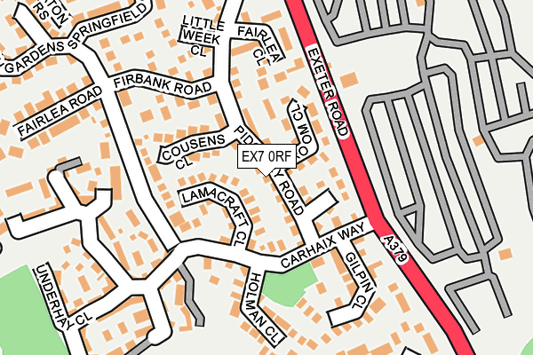 EX7 0RF map - OS OpenMap – Local (Ordnance Survey)