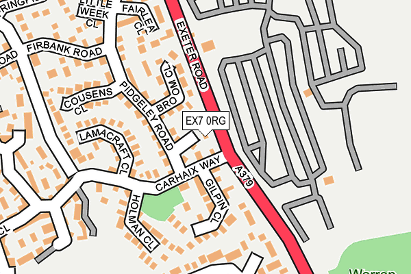 EX7 0RG map - OS OpenMap – Local (Ordnance Survey)