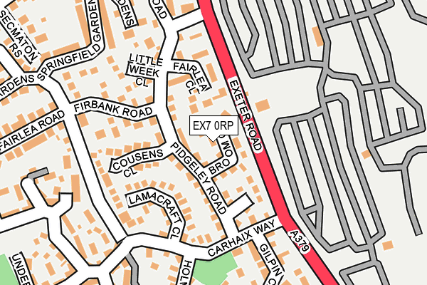 EX7 0RP map - OS OpenMap – Local (Ordnance Survey)