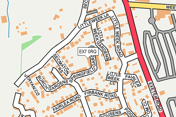 EX7 0RQ map - OS OpenMap – Local (Ordnance Survey)