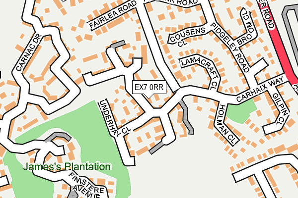 EX7 0RR map - OS OpenMap – Local (Ordnance Survey)