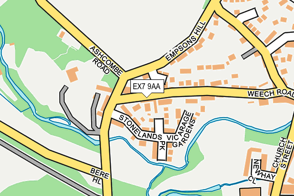 EX7 9AA map - OS OpenMap – Local (Ordnance Survey)