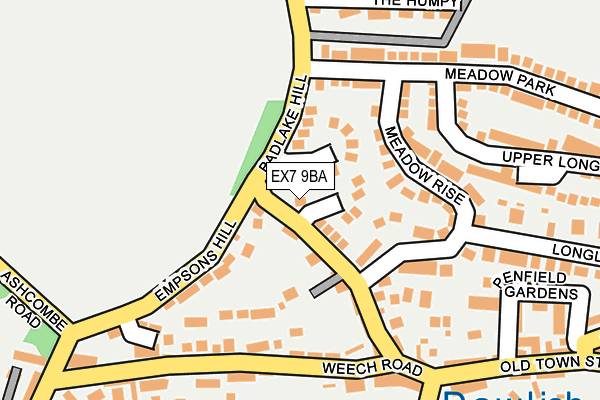 EX7 9BA map - OS OpenMap – Local (Ordnance Survey)