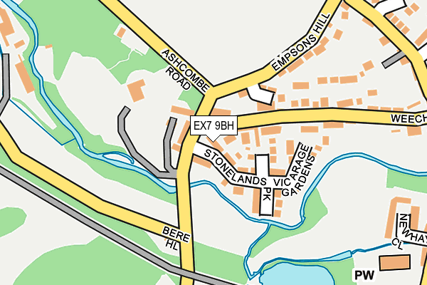 EX7 9BH map - OS OpenMap – Local (Ordnance Survey)