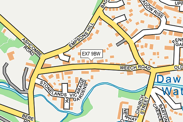 EX7 9BW map - OS OpenMap – Local (Ordnance Survey)