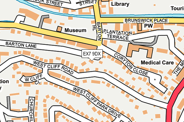 EX7 9DX map - OS OpenMap – Local (Ordnance Survey)