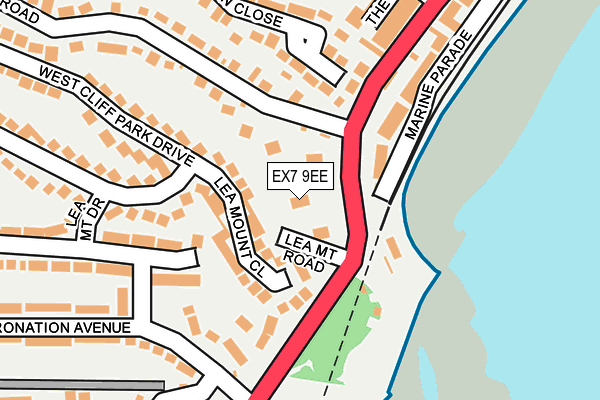 EX7 9EE map - OS OpenMap – Local (Ordnance Survey)