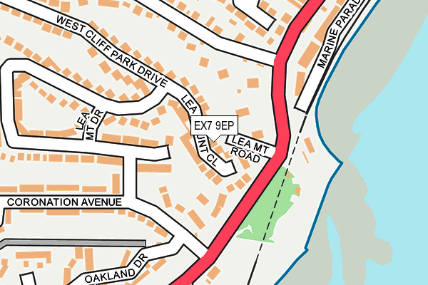 EX7 9EP map - OS OpenMap – Local (Ordnance Survey)