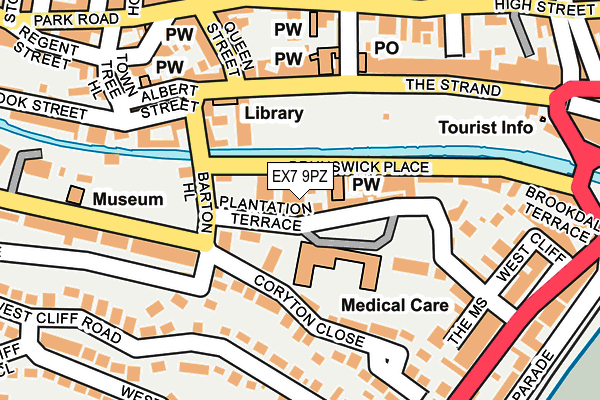 EX7 9PZ map - OS OpenMap – Local (Ordnance Survey)
