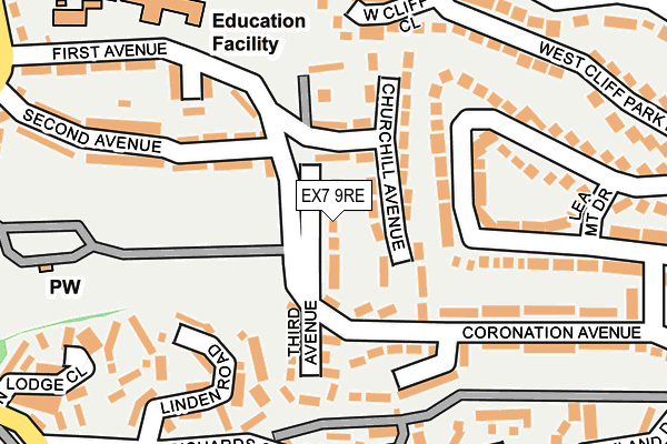 EX7 9RE map - OS OpenMap – Local (Ordnance Survey)
