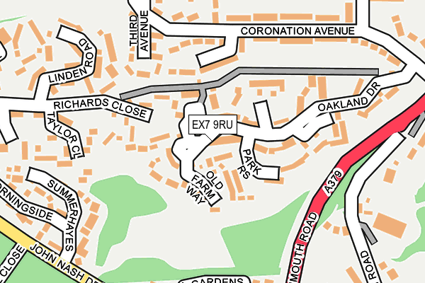 EX7 9RU map - OS OpenMap – Local (Ordnance Survey)