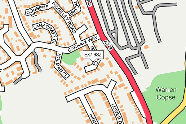 EX7 9SZ map - OS OpenMap – Local (Ordnance Survey)