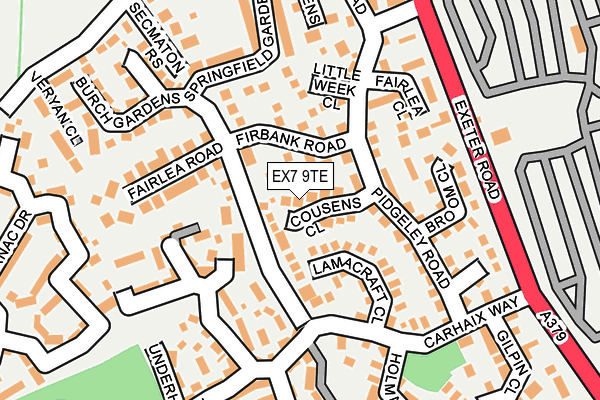 EX7 9TE map - OS OpenMap – Local (Ordnance Survey)