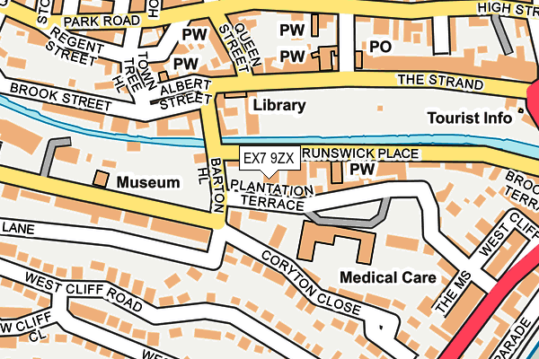 EX7 9ZX map - OS OpenMap – Local (Ordnance Survey)