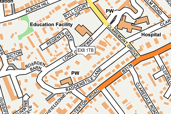 EX8 1TB map - OS OpenMap – Local (Ordnance Survey)