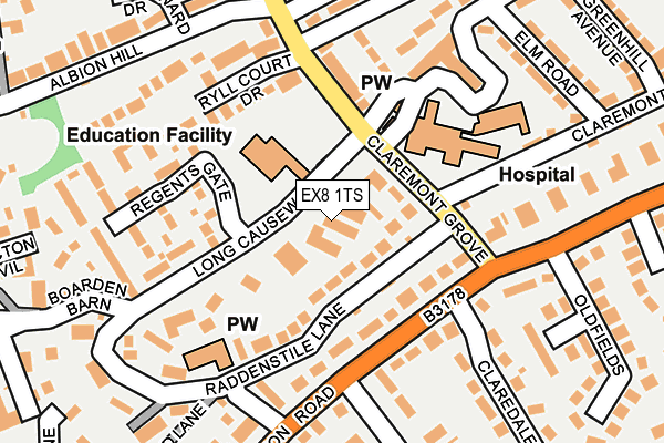 EX8 1TS map - OS OpenMap – Local (Ordnance Survey)