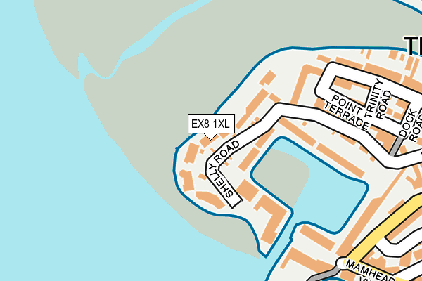 EX8 1XL map - OS OpenMap – Local (Ordnance Survey)