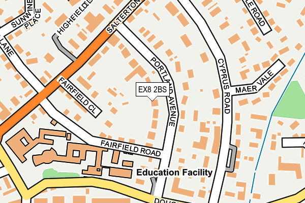 EX8 2BS map - OS OpenMap – Local (Ordnance Survey)