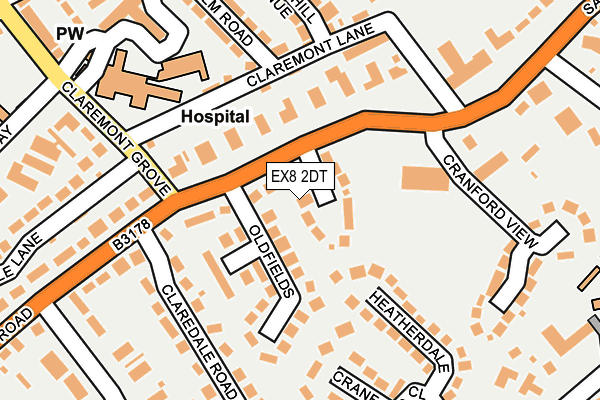 EX8 2DT map - OS OpenMap – Local (Ordnance Survey)