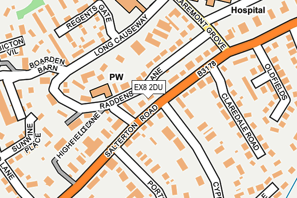 EX8 2DU map - OS OpenMap – Local (Ordnance Survey)