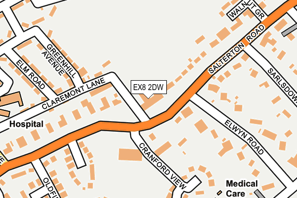 EX8 2DW map - OS OpenMap – Local (Ordnance Survey)