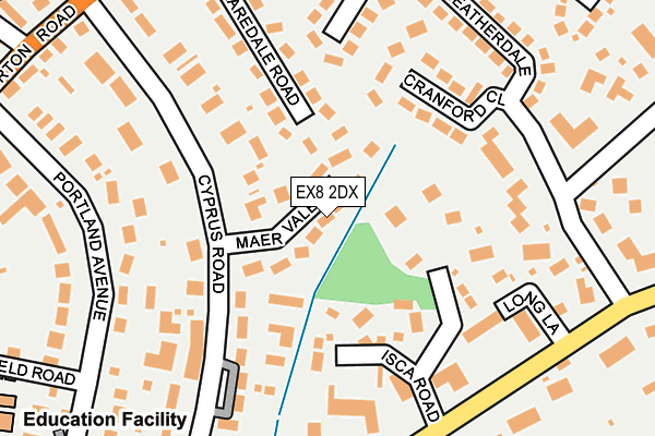 EX8 2DX map - OS OpenMap – Local (Ordnance Survey)