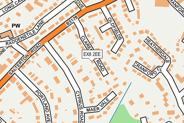 EX8 2EE map - OS OpenMap – Local (Ordnance Survey)