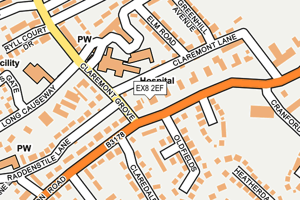 EX8 2EF map - OS OpenMap – Local (Ordnance Survey)