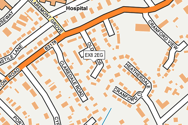 EX8 2EG map - OS OpenMap – Local (Ordnance Survey)