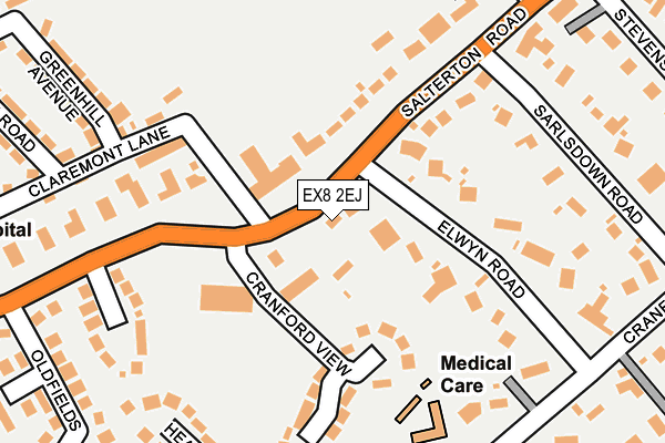 EX8 2EJ map - OS OpenMap – Local (Ordnance Survey)