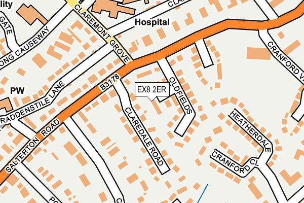 EX8 2ER map - OS OpenMap – Local (Ordnance Survey)