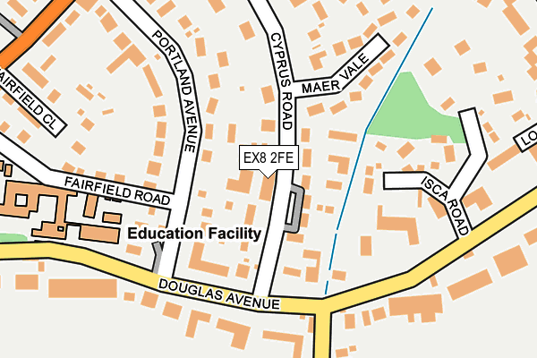 EX8 2FE map - OS OpenMap – Local (Ordnance Survey)