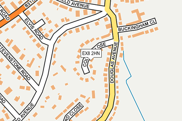 EX8 2HN map - OS OpenMap – Local (Ordnance Survey)