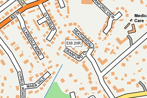 EX8 2HR map - OS OpenMap – Local (Ordnance Survey)