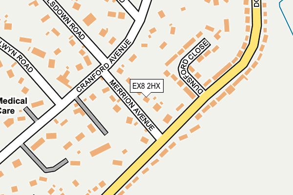 EX8 2HX map - OS OpenMap – Local (Ordnance Survey)