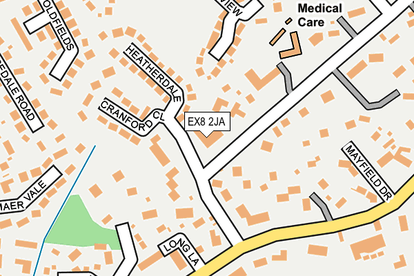 EX8 2JA map - OS OpenMap – Local (Ordnance Survey)