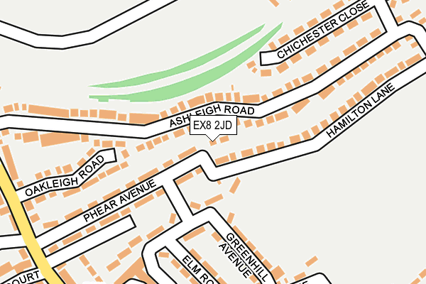 EX8 2JD map - OS OpenMap – Local (Ordnance Survey)