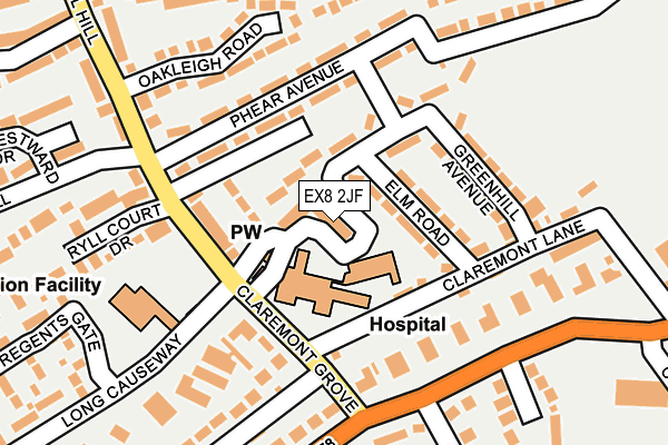 EX8 2JF map - OS OpenMap – Local (Ordnance Survey)