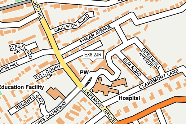 EX8 2JR map - OS OpenMap – Local (Ordnance Survey)